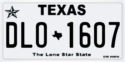 TX license plate DLO1607