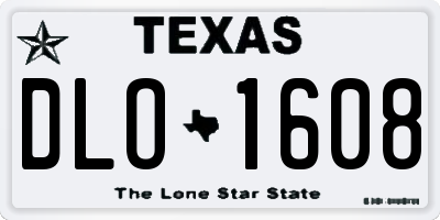 TX license plate DLO1608