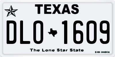 TX license plate DLO1609