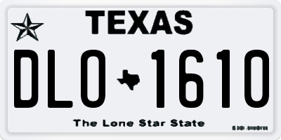 TX license plate DLO1610