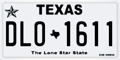 TX license plate DLO1611