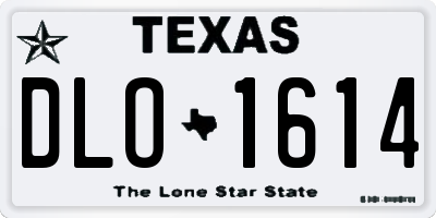 TX license plate DLO1614