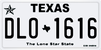 TX license plate DLO1616