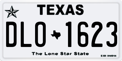TX license plate DLO1623