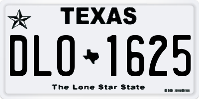 TX license plate DLO1625