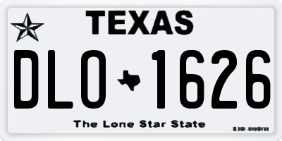 TX license plate DLO1626