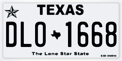 TX license plate DLO1668
