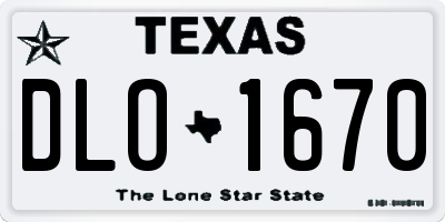 TX license plate DLO1670