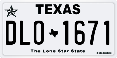 TX license plate DLO1671