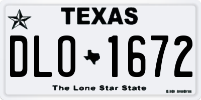 TX license plate DLO1672