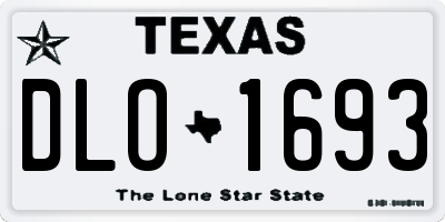 TX license plate DLO1693