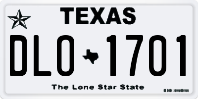 TX license plate DLO1701