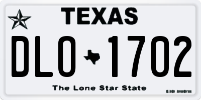 TX license plate DLO1702