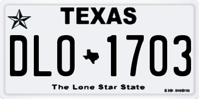 TX license plate DLO1703