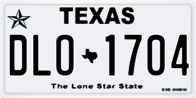 TX license plate DLO1704