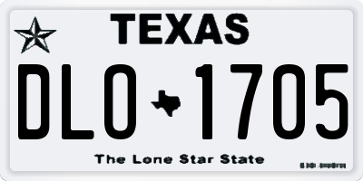 TX license plate DLO1705