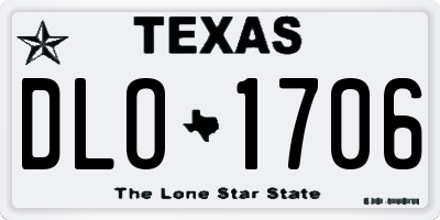 TX license plate DLO1706