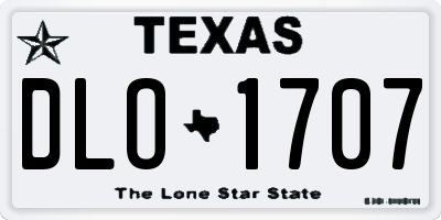 TX license plate DLO1707