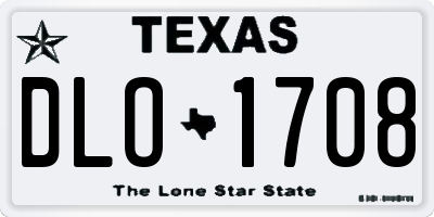 TX license plate DLO1708
