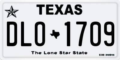 TX license plate DLO1709