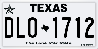 TX license plate DLO1712