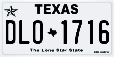 TX license plate DLO1716