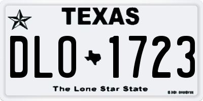 TX license plate DLO1723
