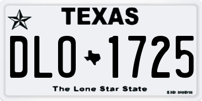 TX license plate DLO1725