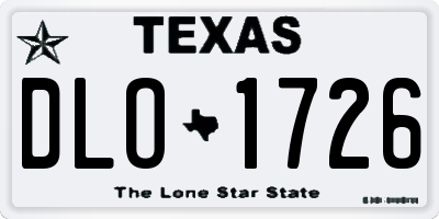 TX license plate DLO1726