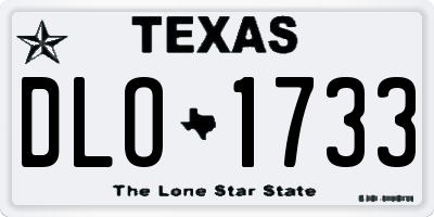TX license plate DLO1733