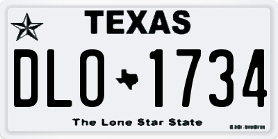 TX license plate DLO1734