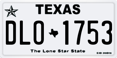 TX license plate DLO1753