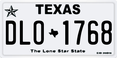 TX license plate DLO1768