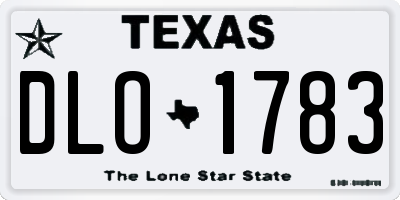 TX license plate DLO1783