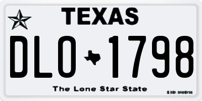 TX license plate DLO1798