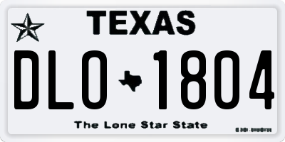 TX license plate DLO1804