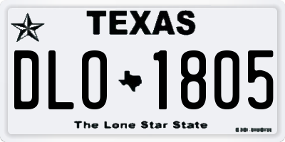 TX license plate DLO1805