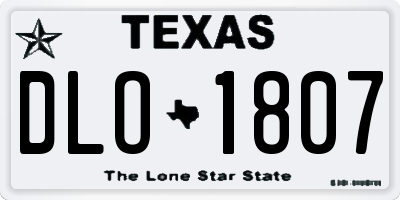 TX license plate DLO1807