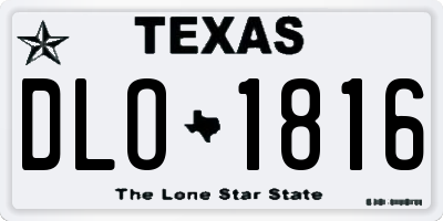 TX license plate DLO1816