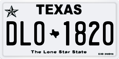 TX license plate DLO1820