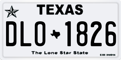 TX license plate DLO1826