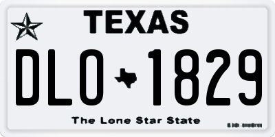TX license plate DLO1829