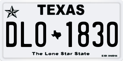 TX license plate DLO1830