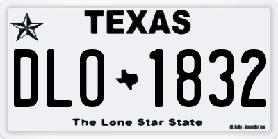 TX license plate DLO1832
