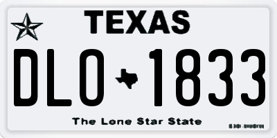 TX license plate DLO1833