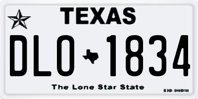 TX license plate DLO1834