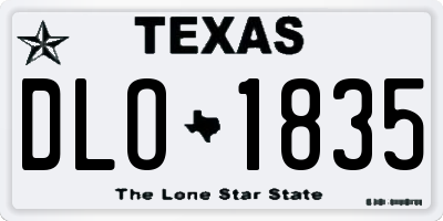 TX license plate DLO1835
