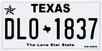 TX license plate DLO1837