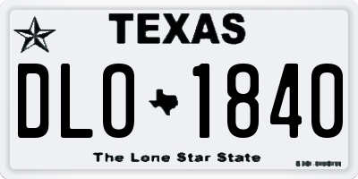 TX license plate DLO1840