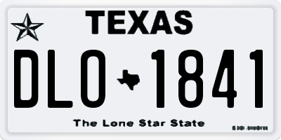 TX license plate DLO1841
